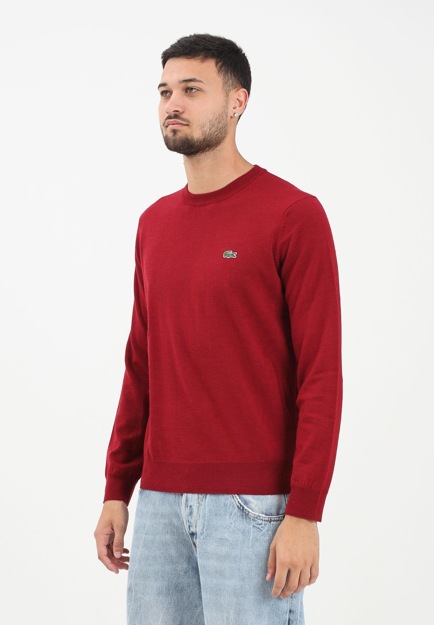 LACOSTE Maglioncino girocollo bordeaux da uomo AH3225 476 LACOSTE 