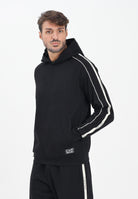 EA7 Felpa con cappuccio nera da uomo rifinita da bande logate a contrasto 7M000972AF10377 UC001 EA7 
