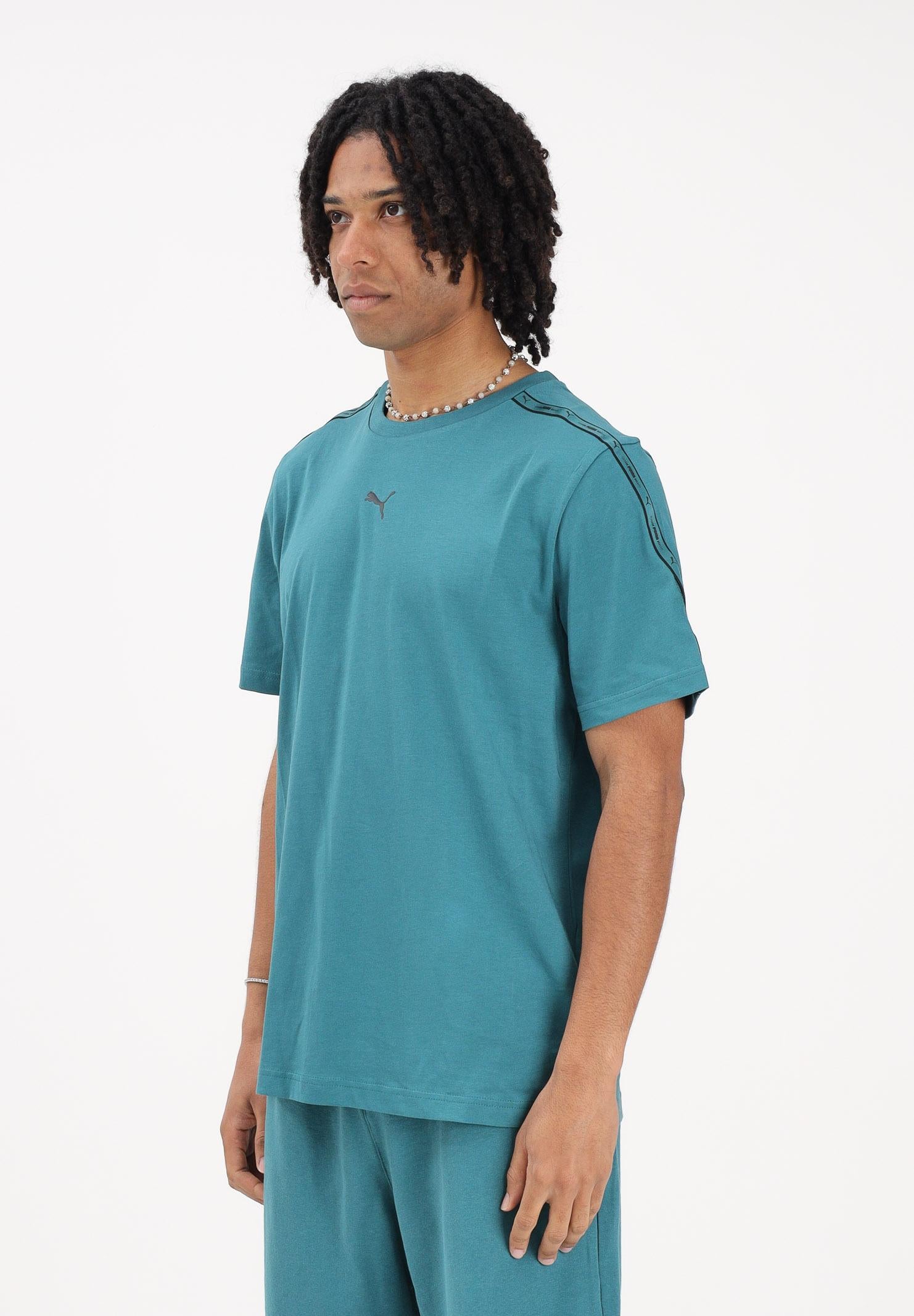 PUMA T-shirt a manica corta Essentials Tape turchese da uomo 691693 41 PUMA 