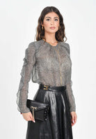 ELISABETTA FRANCHI Blusa nera da donna caratterizzata da stampa effetto pitonato CA12757E2 110 ELISABETTA FRANCHI 