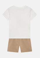 JORDAN Completino sportivo bianco e beige per bambino e bambina con stampa logo 85C138 J34 JORDAN 