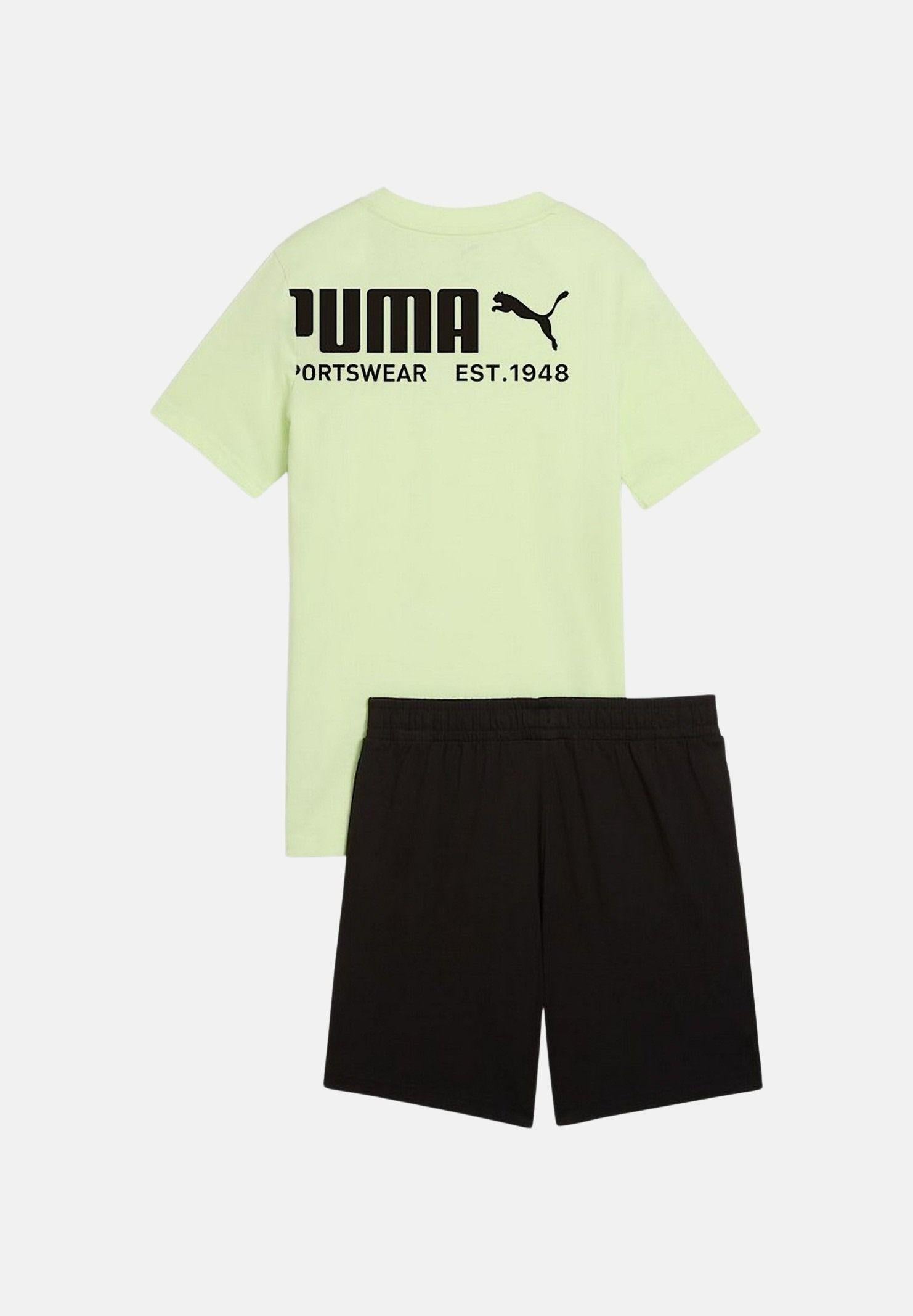 PUMA Completino PUMA Sport Graphic Relaxed lime e nero per bambino e bambina 693335 38 PUMA 
