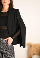 PINKO Giacca nera da donna con bottoni lungo le maniche 105679A2R9 Z99 PINKO 