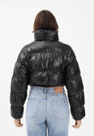 ADIDAS ORIGNALS Piumino croppato Essentials Glossy 2-In-1 nero da donna JX2988 . ADIDAS ORIGINALS 
