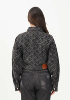 CALVIN KLEIN JEANS Giubbotto in denim nero da donna con motivo logo LV047E621GYCL . CALVIN KLEIN JEANS 