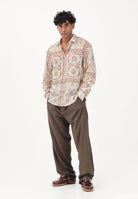 JUST CAVALLI Pantalone elegante in lino marrone da uomo 80OAA129N0698 772 JUST CAVALLI 