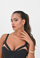 ELISABETTA FRANCHI Orecchini oro da donna con catena pendente e logo<BR/> OR17A56E2 U95 ELISABETTA FRANCHI 