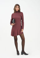 MAR DE MARGARITAS Abito corto Astrid bordeaux da donna con micro fantasia a pois MMABW01273 RS19 Mar de margaritas 