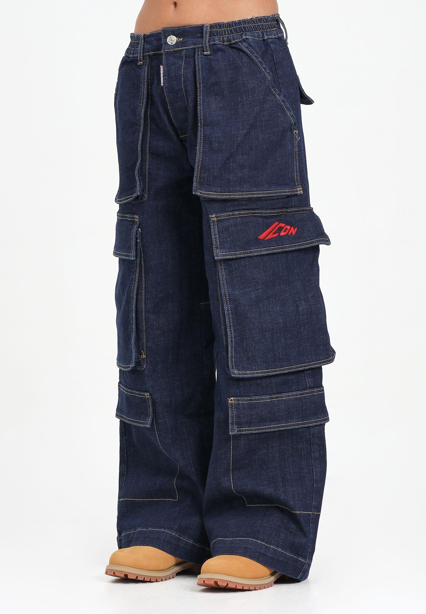 DSQUARED2 Jeans cargo in denim blu per donna, ragazzi e bambini DQ3039D0AFL DQ01 DSQUARED2 