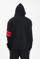 GCDS Felpa con cappuccio nera per uomo e donna rifinta da logo e bande a contrasto B1XM1901JI0 99 GCDS 