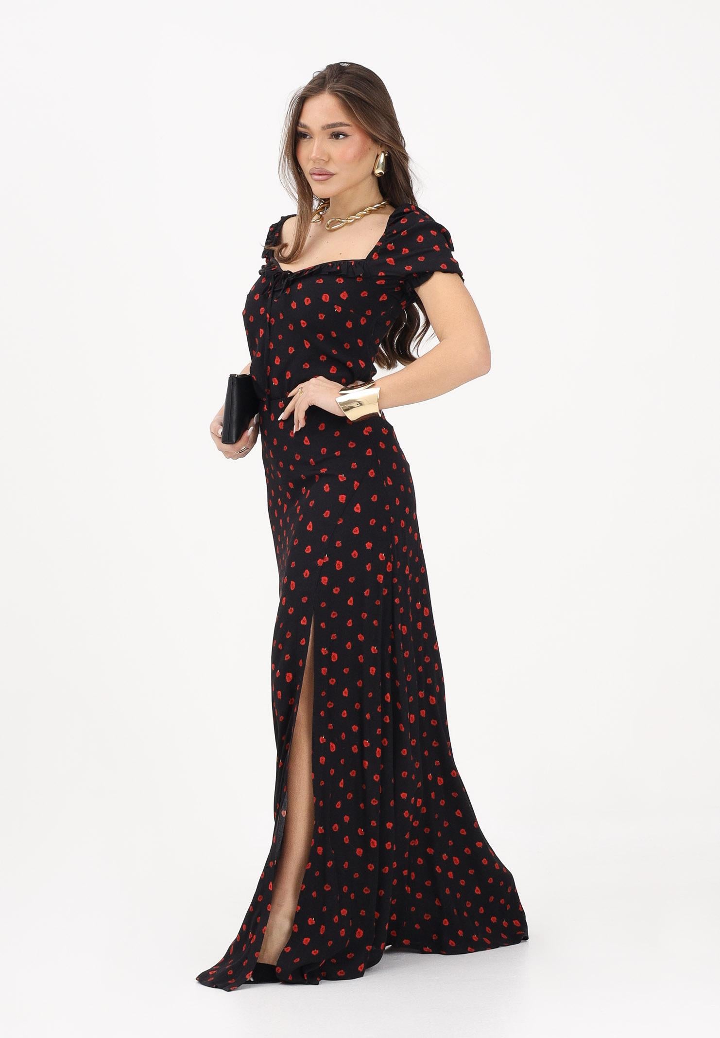 MAR DE MARGARITAS Top Letizia nero da donna con micro stampa floreale MMABW01554 NE134 Mar de margaritas 