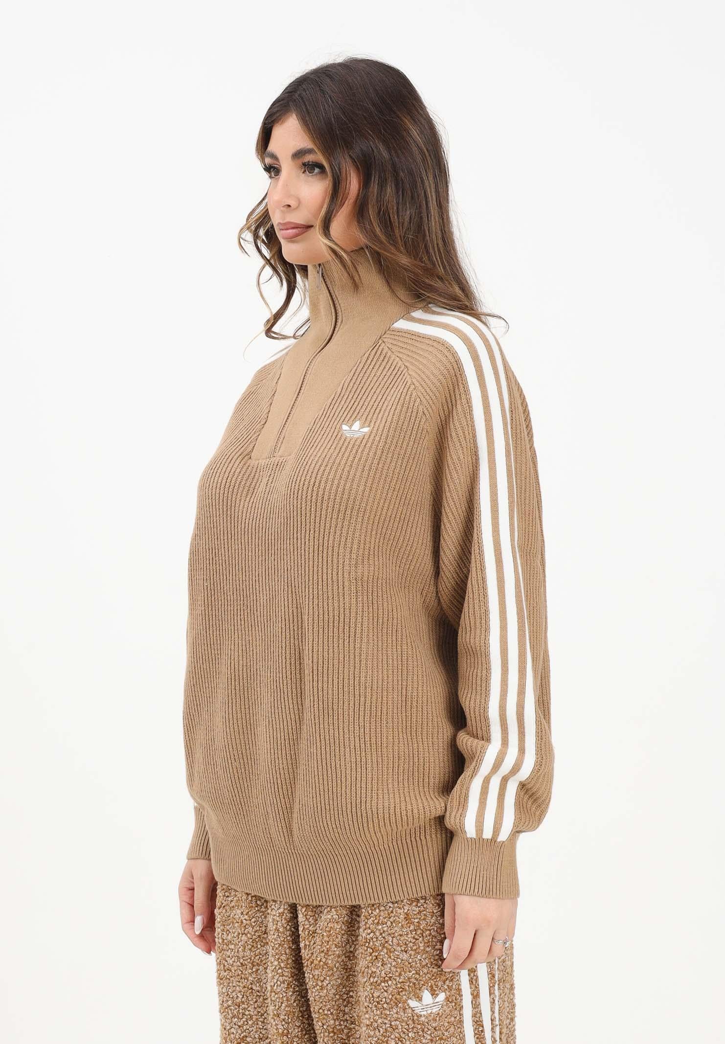 ADIDAS ORIGINALS Maglione a collo alto Originals Quarter Zip beige da donna KS7787  ADIDAS ORIGINALS 