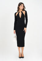 ELISABETTA FRANCHI Abito midi nero da donna con snake gioiello<BR/> AM11S56E2 110 ELISABETTA FRANCHI 