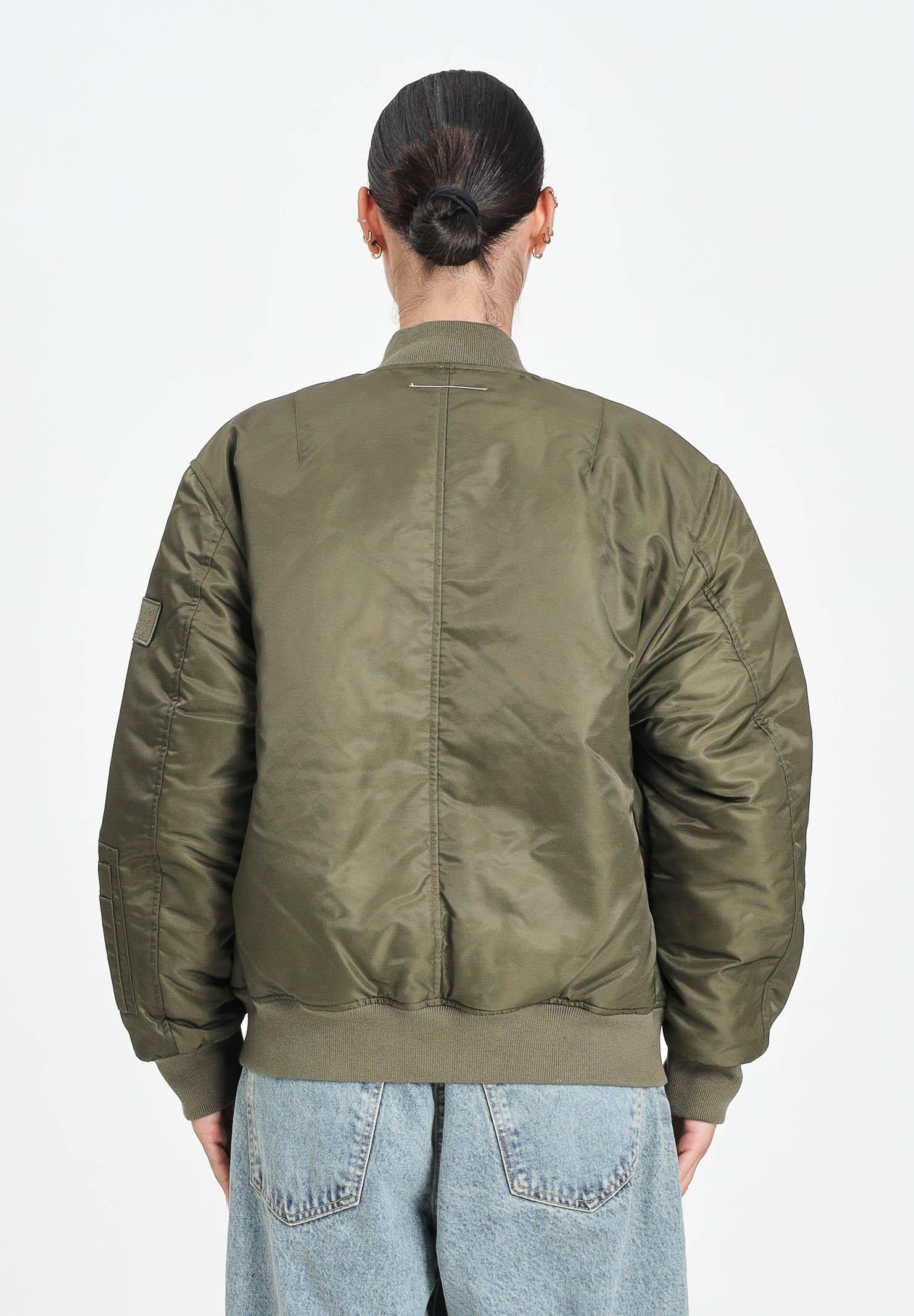 MAISON MARGIELA Bomber verde per donna, ragazzi e bambini con Patch Numeric M60832MM03B M6514 MAISON MARGIELA 