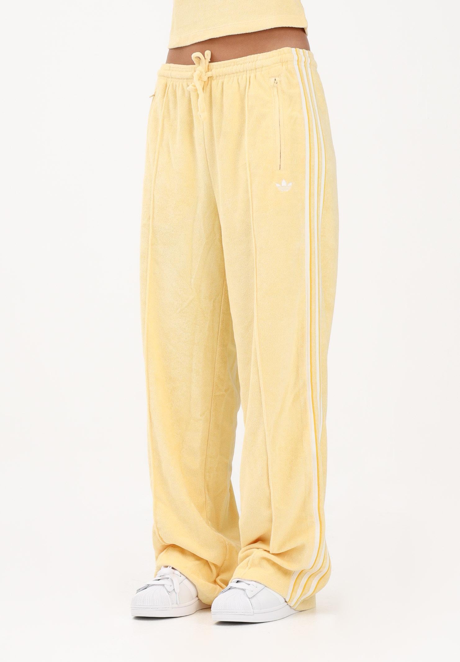 ADIDAS ORIGINALS Pantalone sportivo in spugna asciugamano Firebird giallo da donna KD1413 . ADIDAS ORIGINALS 