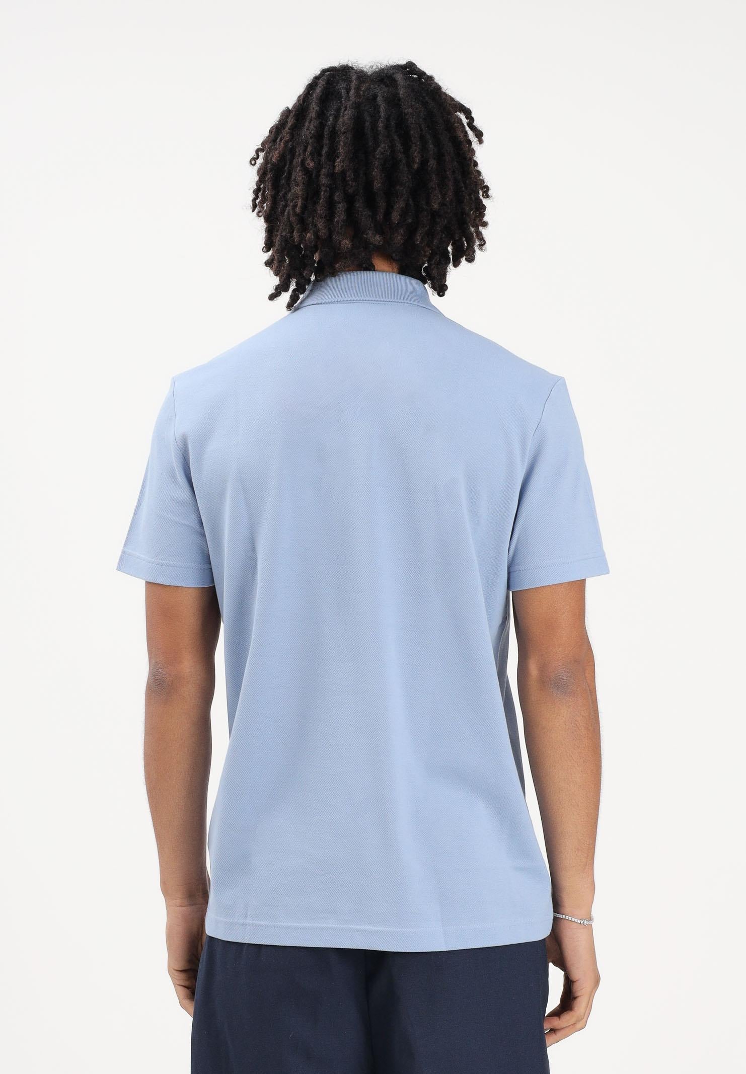 LACOSTE Polo a manica corta celeste e blu da uomo con motivo color block PH0895 3PT LACOSTE 