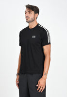 EA7 T-shirt a manica corta nera da uomo con bande logate 7M000956AF10375 UC001 EA7 