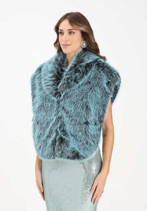 PATRIZIA PEPE Pellicciotto verde acqua da donna 8F0063E072 G616 PATRIZIA PEPE 