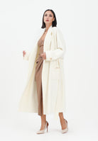 ELISABETTA FRANCHI Cappotto a vestaglia in panno panna da donna CP68D56E2 DZ9 ELISABETTA FRANCHI 