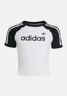 ADIDAS ORIGINALS T-shirt a manica corta 3-Stripes bianca e nera da bambina KE2945 . ADIDAS ORIGINALS 