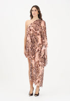 SIMONA CORSELLINI Abito asimmetrico rosa da donna con fantasia floreale P26CPAB03101 V0697 SIMONA CORSELLINI 