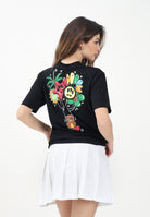 BARROW T-shirt a manica corta nera per donna, ragazzi e bambini con stampa teddy sul retro S5BKJUTH072 110 BARROW 