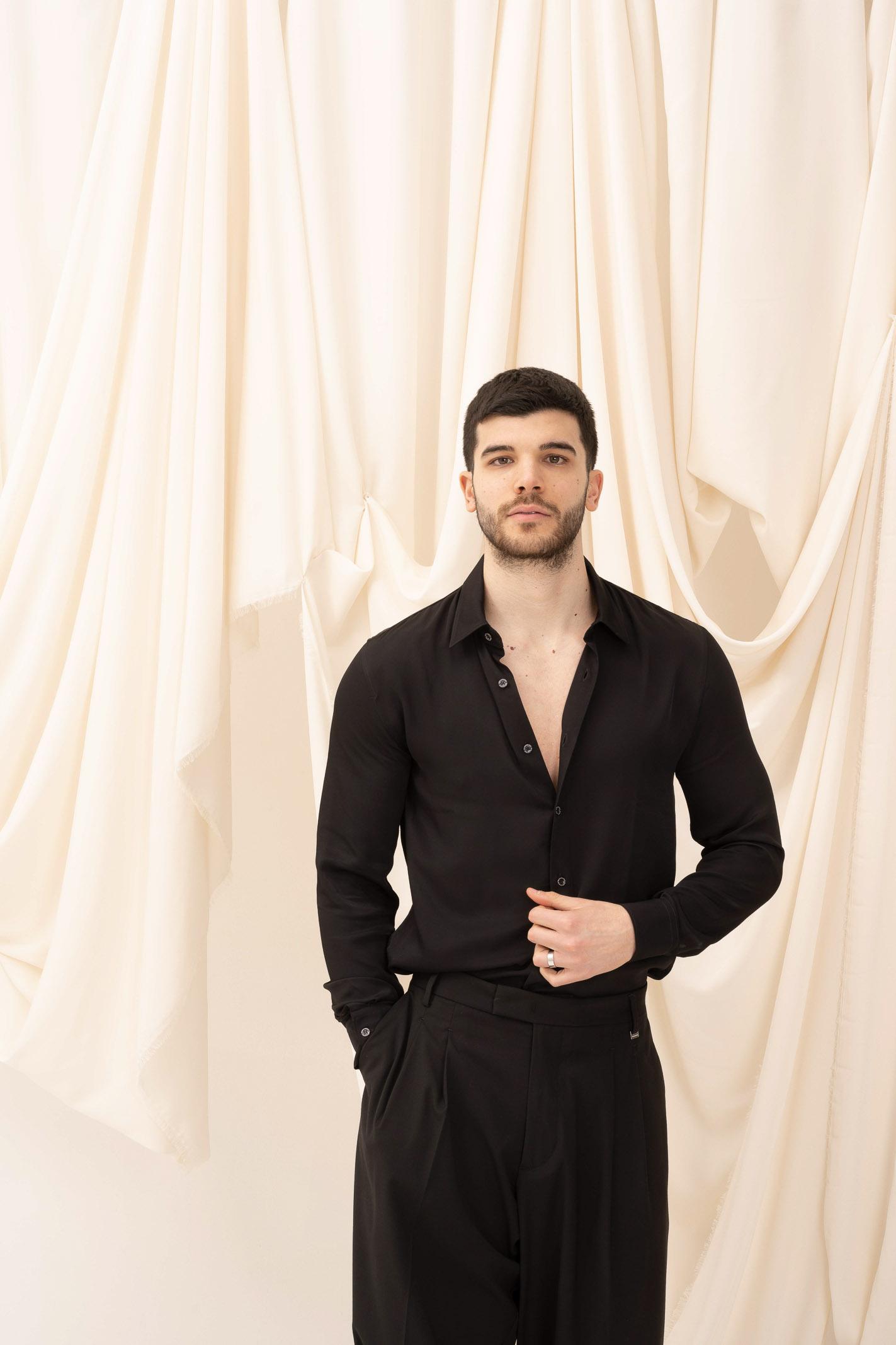 PATRIZIA PEPE Camicia a manica lunga nera da uomo 5C0310A093U K102 PATRIZIA PEPE 