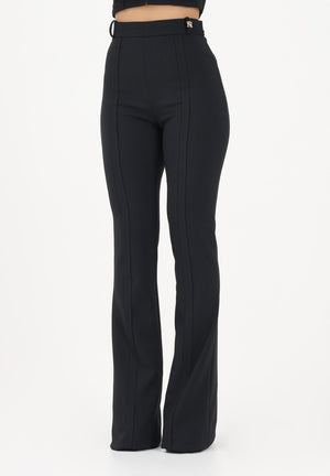 ELISABETTA FRANCHI Pantalone elegante nero da donna in doppio crêpe stretch PA16961E2 110 ELISABETTA FRANCHI 