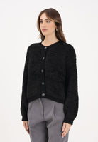 JDY Cardigan nero da donna in maglia bouclé 15337012 Black JDY 