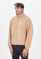 ADIDAS ORIGINALS Felpa con zip Teddy Trefoil Essentials beige da uomo JW2783  ADIDAS ORIGINALS 