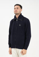 LACOSTE Cardigan blu da uomo con zip e logo AH5175 166 LACOSTE 