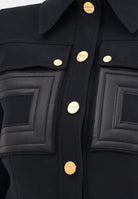 ELISABETTA FRANCHI Giacca nero da donna con dettagli logo<BR/> GI15957E2 110 ELISABETTA FRANCHI 