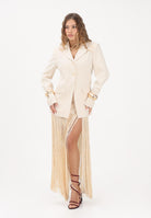 PATRIZIA PEPE Gonna mini panna da donna con frange 8F0124A6F5 W409 PATRIZIA PEPE 
