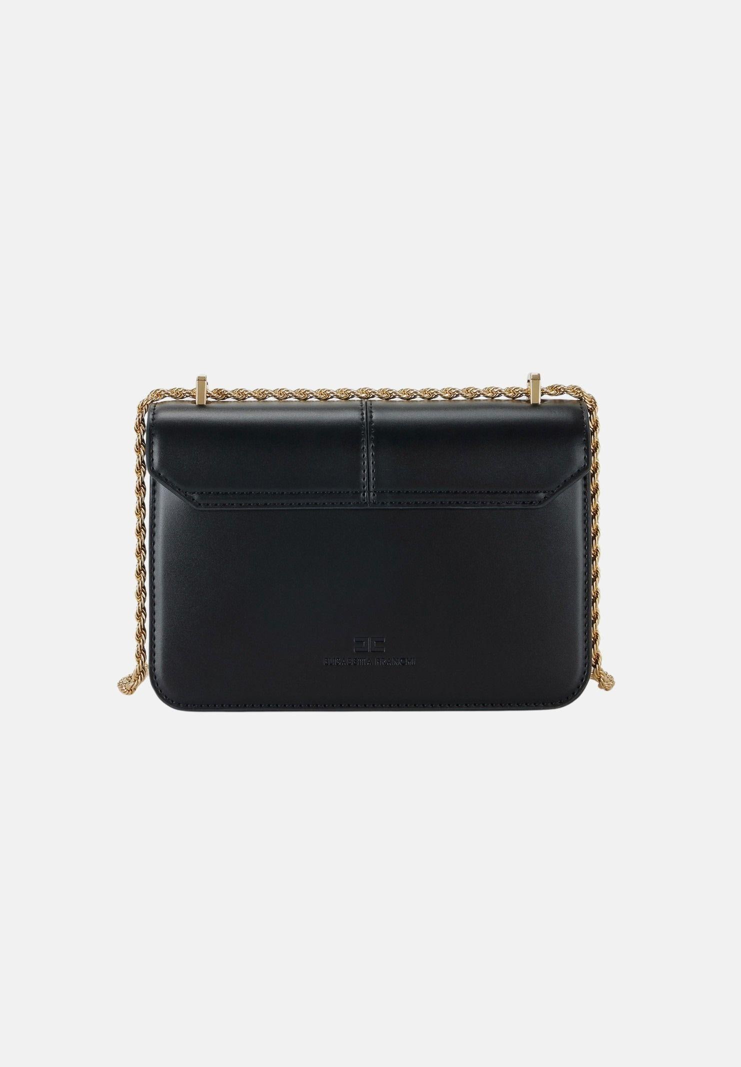 ELISABETTA FRANCHI Borsa a tracolla nera da donna con logo BS91A61E2 110 ELISABETTA FRANCHI 