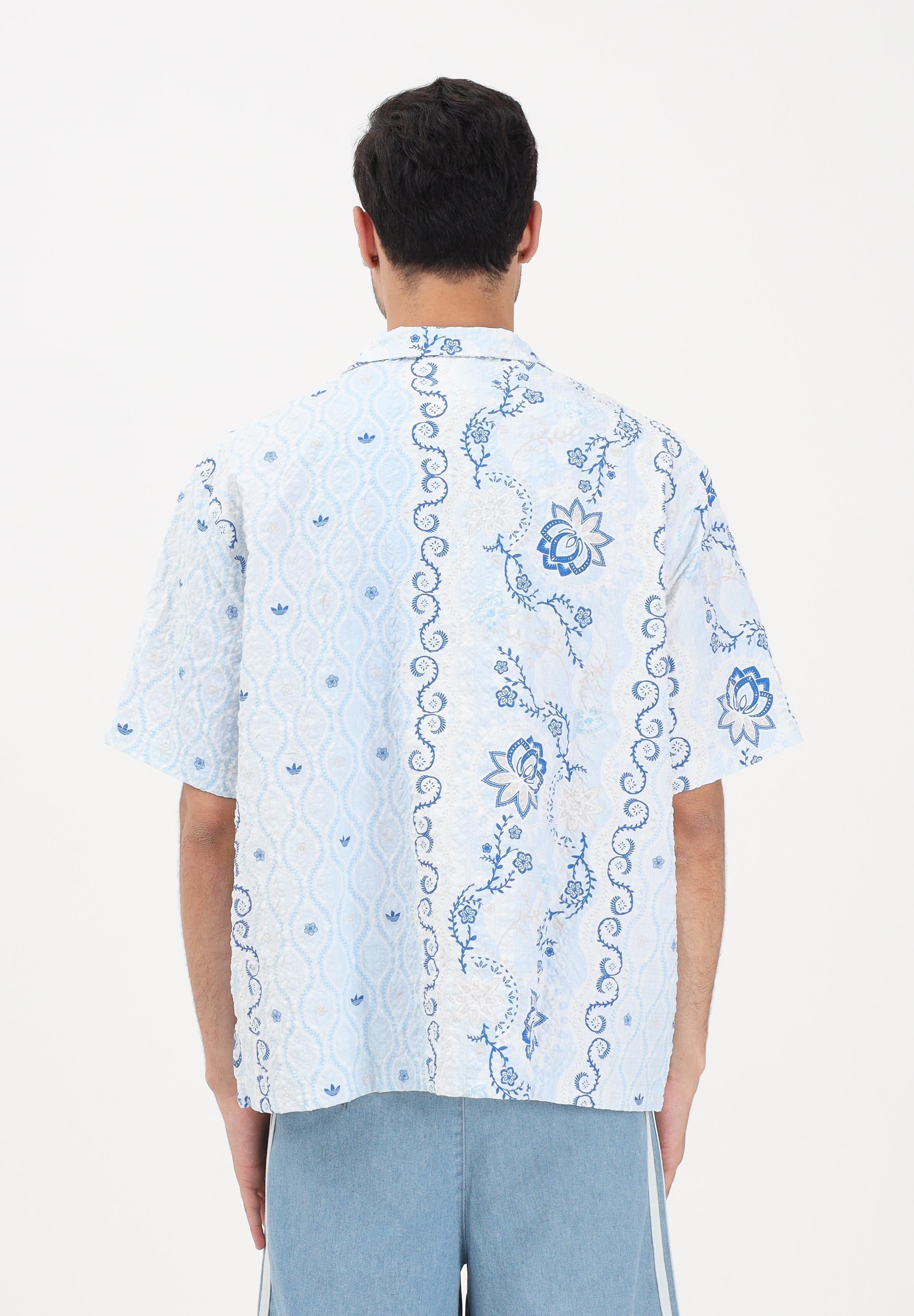 ADIDAS ORIGINALS Camicia a manica corta RESORT azzurra da uomo KX1225 . ADIDAS ORIGINALS 