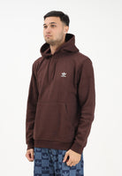 ADIDAS ORIGINALS Felpa con cappuccio ESSENTIAL REGULAR FLEECE marrone da uomo HY2083 . ADIDAS ORIGINALS 