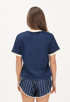 ADIDAS ORIGINALS t-shirt Lineaer in Mesh Night Indigo / Warm Vanilla blu navy e panna donna. KS9841 . ADIDAS ORIGINALS 