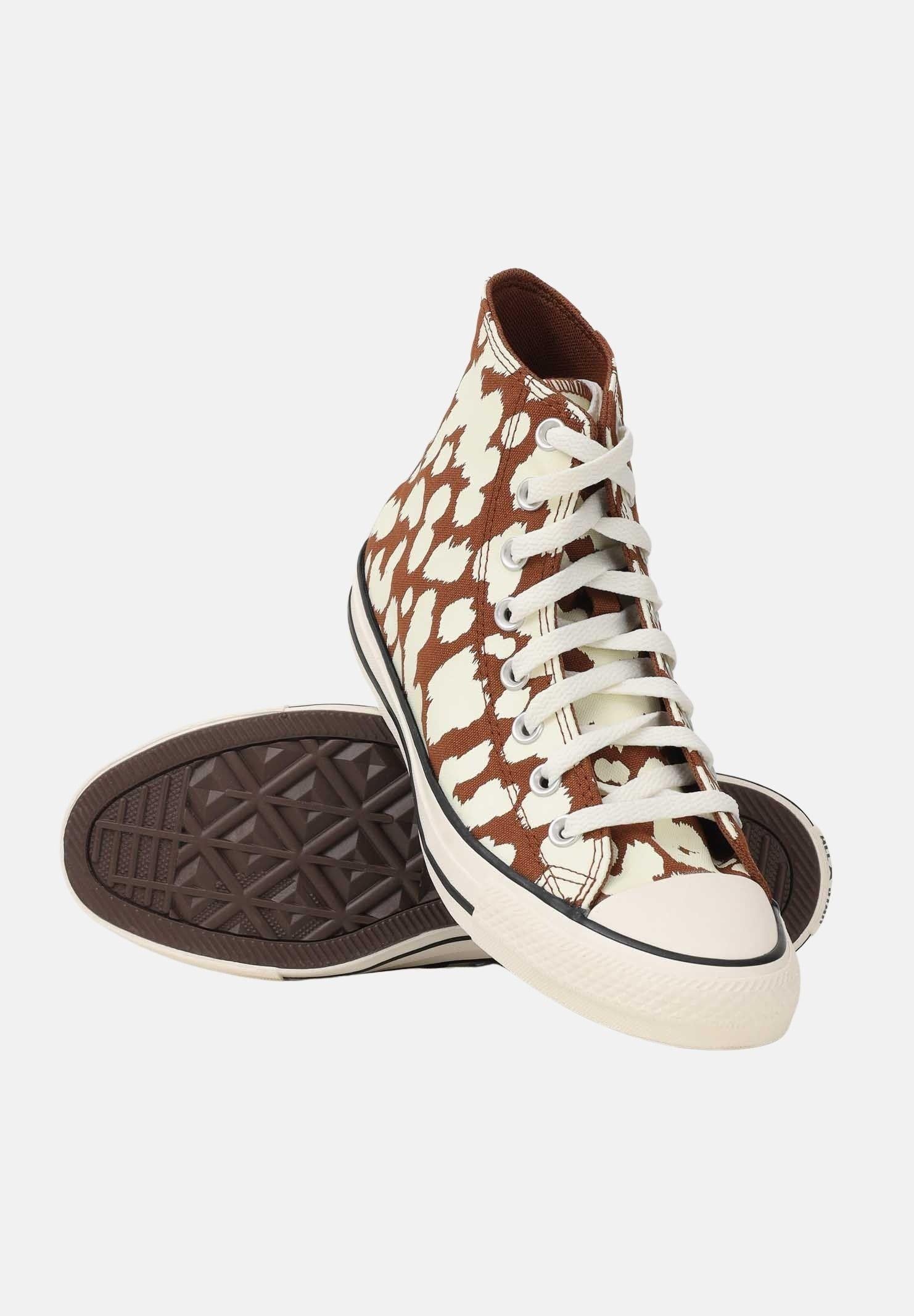 CONVERSE Sneakers Chuck Taylor All Star Animal Print High Top panna e marroni da donna A17924C . CONVERSE 