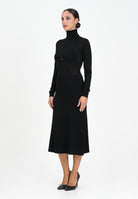 ELISABETTA FRANCHI Abito midi in maglia nera da donna con collo dolcevita AM30S57E2 110 ELISABETTA FRANCHI 