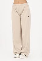 TOMMY JEANS Pantalone sportivo beige da donna con logo DW0DW22633 ABY TOMMY JEANS 