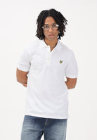 LYLE & SCOTT Polo a manica corta bianca da uomo con patch logo golden eagle SP400VOG 626 LYLE & SCOTT 