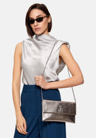 PATRIZIA PEPE Pochette Fly grigio metallizzato da donna CB5460L041 S765 PATRIZIA PEPE 