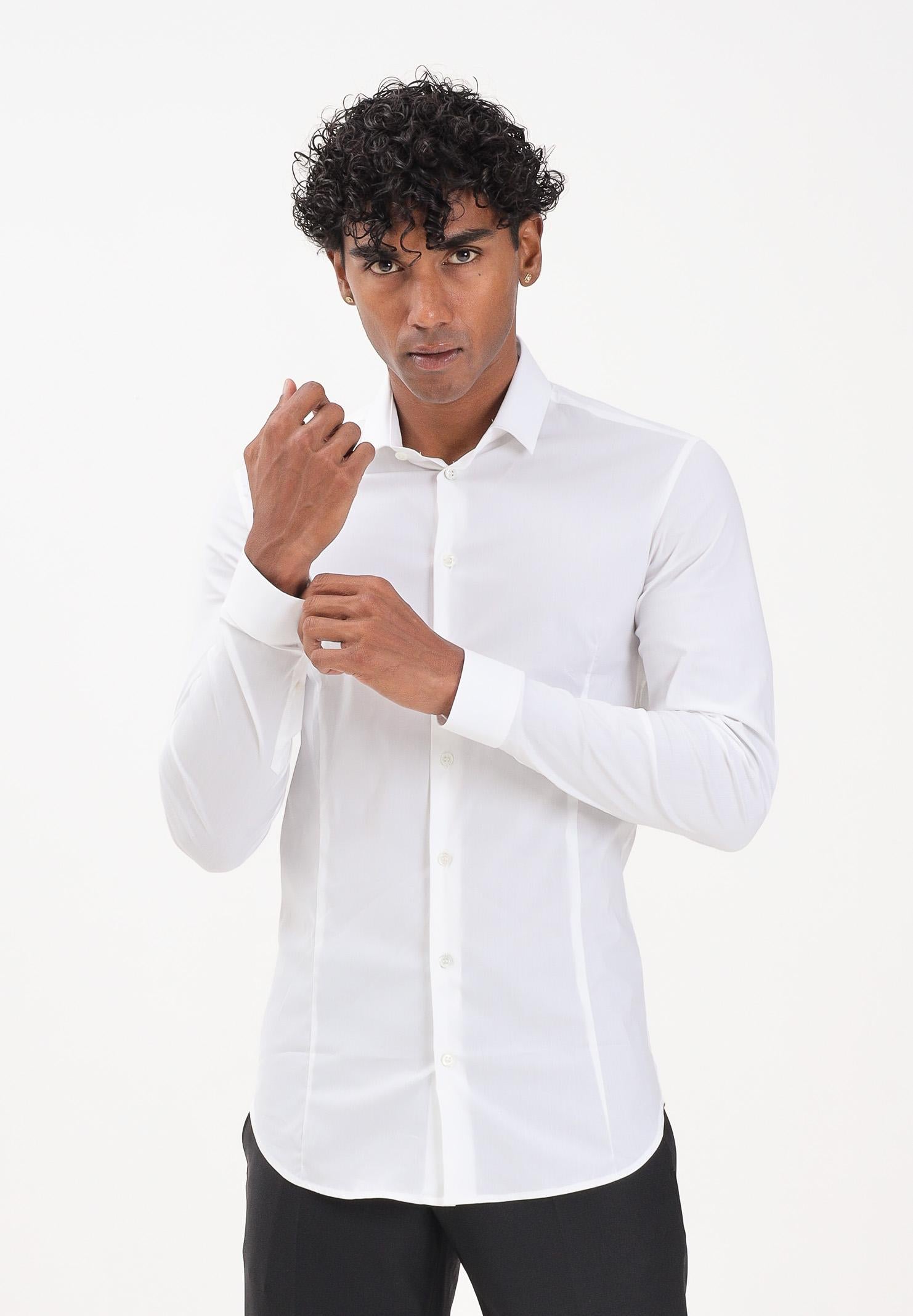 PATRIZIA PEPE Camicia a maniche lunghe bianca da uomo 5C0055A01 W103 PATRIZIA PEPE 