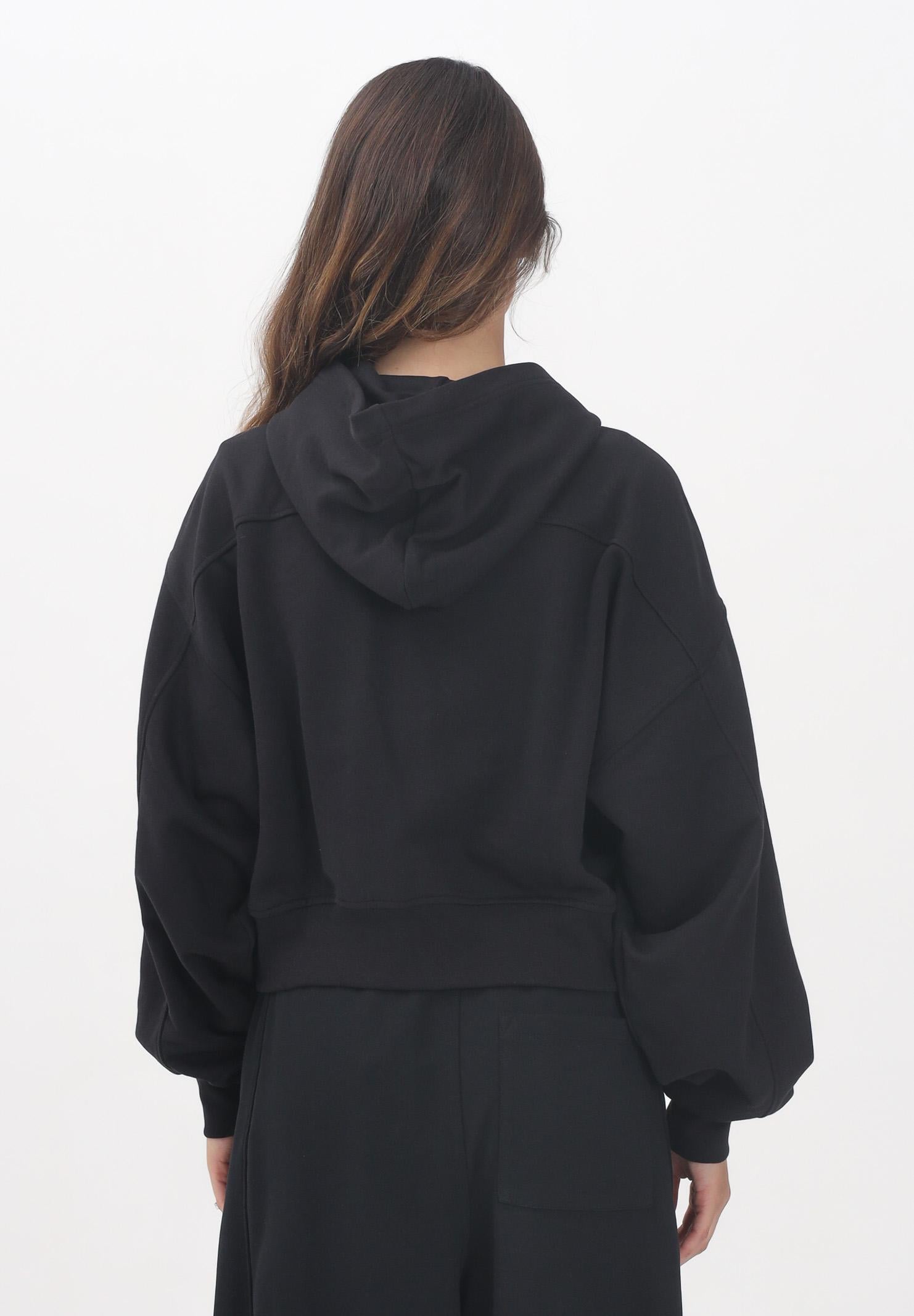 CALVIN KLEIN JEANS Felpa con zip nera da donna rifinita da logo LV047C216GUB1  CALVIN KLEIN JEANS 