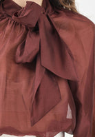 VICOLO Blusa bordeaux da donna con fiocco TF0488 BO VICOLO 