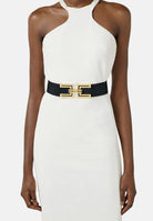 ELISABETTA FRANCHI Cintura nera da donna con placca logo CT21S62E2 110 ELISABETTA FRANCHI 