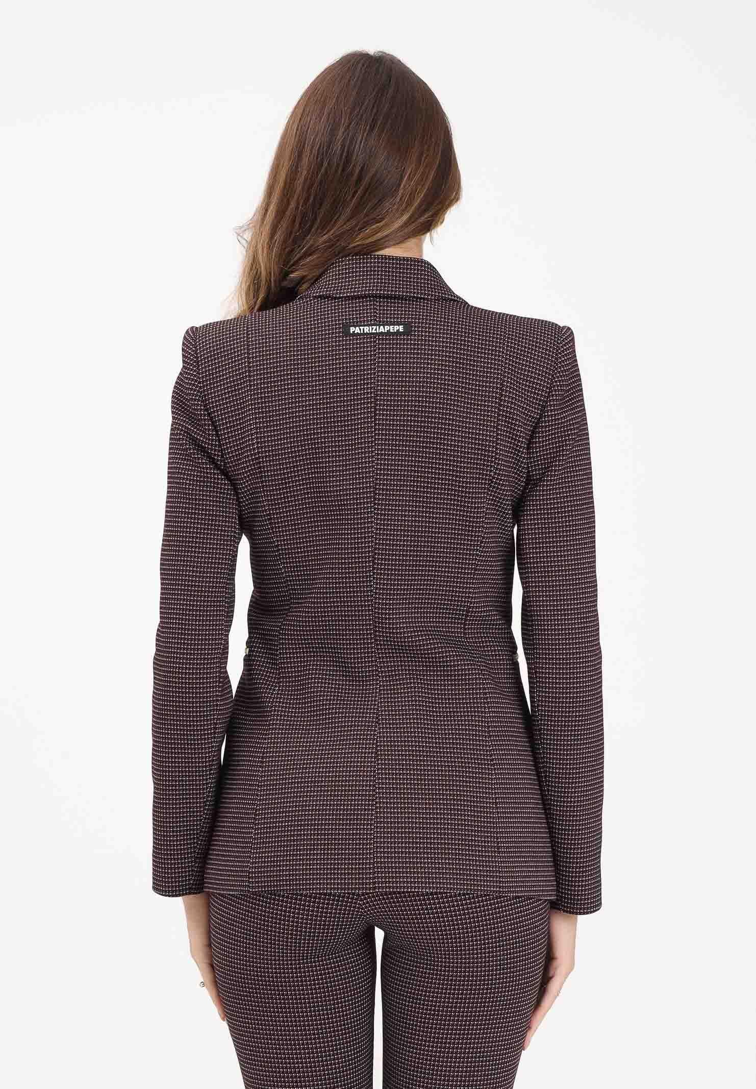 PATRIZIA PEPE Giacca bordeaux da donna con micro fantasia 8S0548A625 FG12 PATRIZIA PEPE 