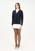 ELISABETTA FRANCHI Abito corto da donna composto da camicia bianca e maglia blu AM09T56E2 EF7 ELISABETTA FRANCHI 