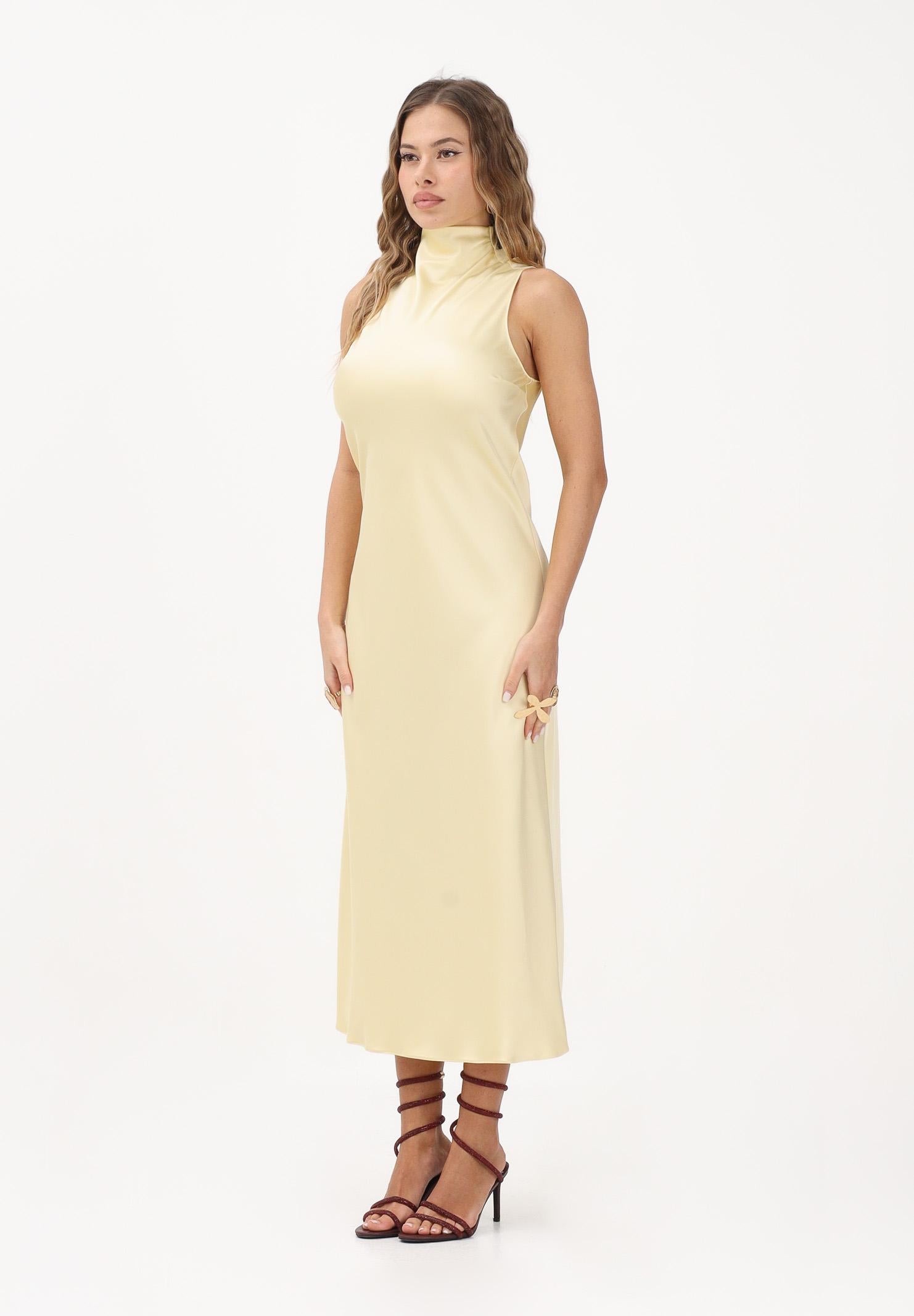 PATRIZIA PEPE Abito midi giallo da donna in raso 8A1627A269 Y478 PATRIZIA PEPE 