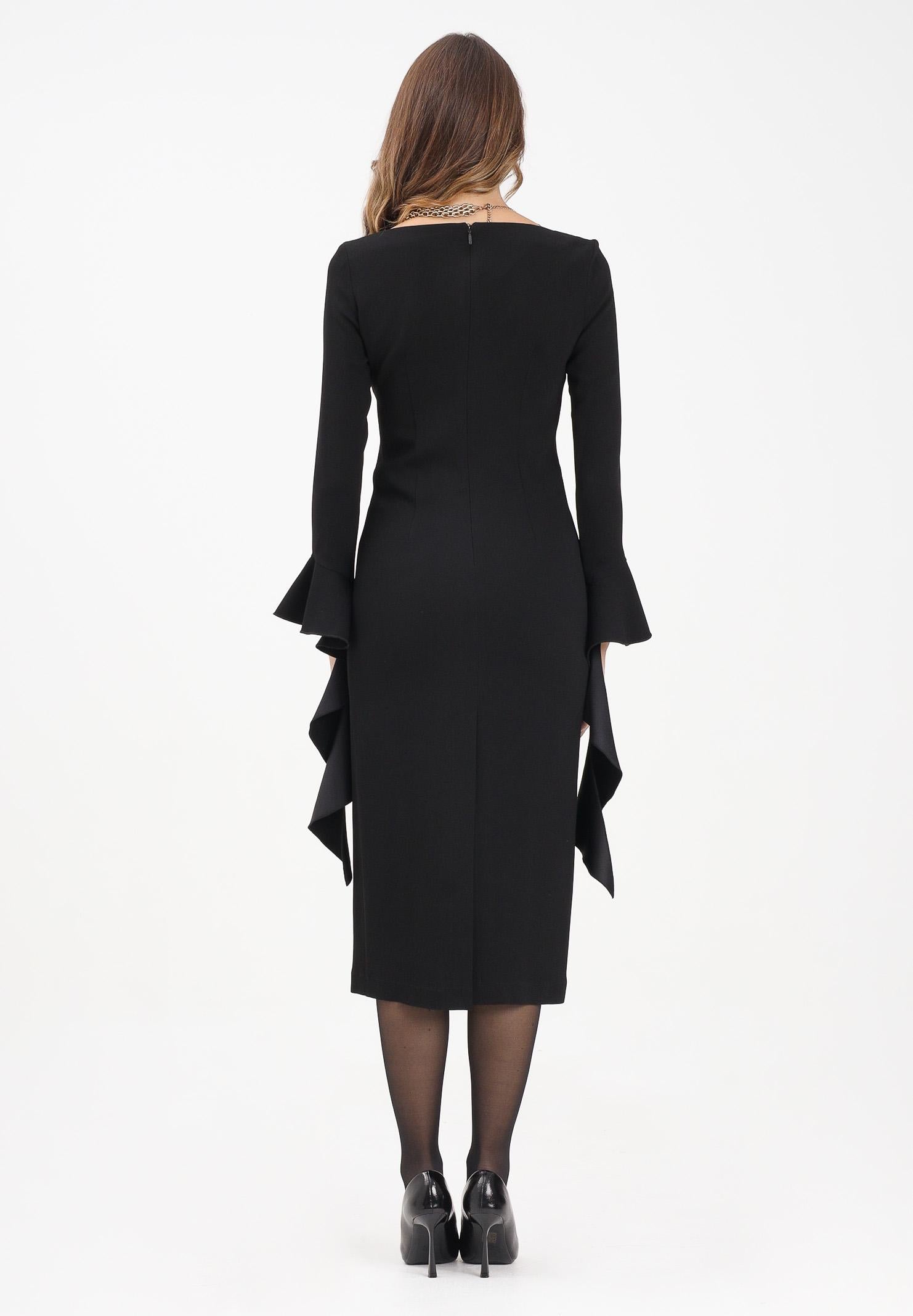 PINKO Abito midi nero da donna con volant<BR/><BR/> 105736A2Q2 Z99 PINKO 